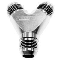 Aeroflow Y BLOCK -8AN IN -6AN OUT SILVER 1X -8AN IN 2X -6AN OUT