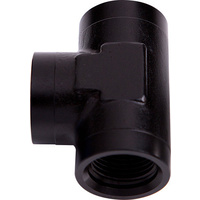 Aeroflow FEMALE TEE -4 ORB BLACK 3X -4 ORB PORTS
