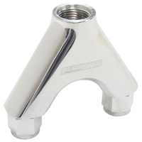 Aeroflow BILLET Y-PIECE 2X -8AN FEMALE TO 1X -10ORB POLISHED