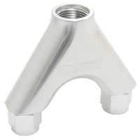 Aeroflow BILLET Y-PIECE 2X -8AN FEMALE TO 1X -10ORB SILVER