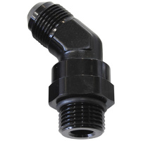 Aeroflow MALE -6 ORB 45 TO -6AN MALE BLACK FULL SWIVEL