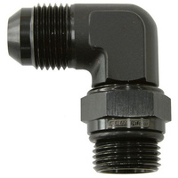Aeroflow MALE -6 ORB 90 TO -6AN MALE BLACK FULL SWIVEL