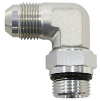 Aeroflow MALE -6 ORB 90 TO -6AN MALE SILVER FULL SWIVEL