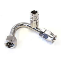 Aeroflow -6 A/C W/CHARGE PORT 135 DEG STAINLESS