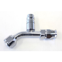 Aeroflow -6 A/C W/CHARGE PORT 45 DEG STAINLESS