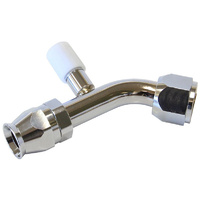 Aeroflow -8 A/C W/CHARGE PORT 45 DEG STAINLESS