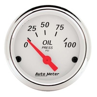 Arctic White Series Oil Pressure Gauge - 0-100 psi (AU1327)