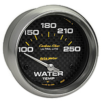 Auto Meter Carbon Fiber Series Water Temperature Gauge AU4837