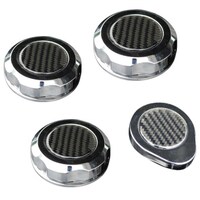 Autotecnica Mustang 5.0L 4 Piece Chrome Cap Set with Carbon Fibre Inserts