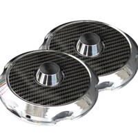 Autotecnica Mustang 5.0L Chrome Strut Top Covers with Carbon Fibre Inserts (2015-2018)