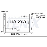Radiator - Heavy Duty 32mm Core (HOL2060-PA32A)