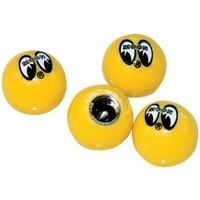 Valve Stem Caps - Yellow Moon Ball (PAIR)