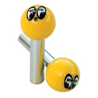 Door Lock Knob - Yellow Moon Ball (Pair)