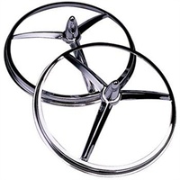 Chrome Missile Headlight Covers - 7" O.D, Tri-Bar