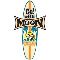 Surfboard Sticker - Go With Moon Logo, 9" x 5"