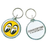 Keyring - Yellow With Moon Logo & Mooneyes California, Each