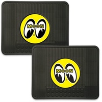 Rubber Floor Mats - Rear Black Mats With Yellow Moon Logo