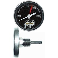 2-1/4" Water Temp Gauge 100-280° F - Black Face, Liquid Filled, Direct Mount