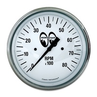 3-3/8" 8000 RPM Tacho, White Face