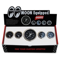 5 Gauge Set, Black Face - With 3-3/8" Speedo & 4 2" Accessories Gauges