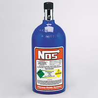 Nitrous Bottle 2-lb. (Electric Blue) 10.25" x 4.375" dia. With Mini Hi-Flo Valve