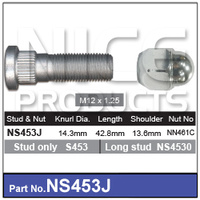 Wheel Stud & Nut - Front & Rear Up To 2015 (NS453J)