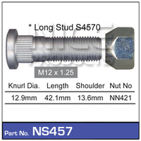Wheel Stud & Nut Front & Rear (NS457)