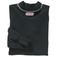 CarbonX Underwear - X-Large, Black Top, Crew Neck Long Sleeve, SFI Approved