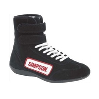 High Top Driving Shoe - Size 9 Black, SFI Approved