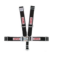 5 Point Harness - Black 55" Latch & Link, Pull Down, Wrap Around Bar Mount