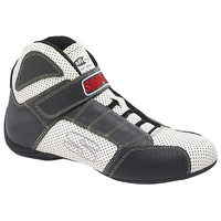 Redline Shoe - Size 12, Black on White with White Stitching, SFI 3.3/5