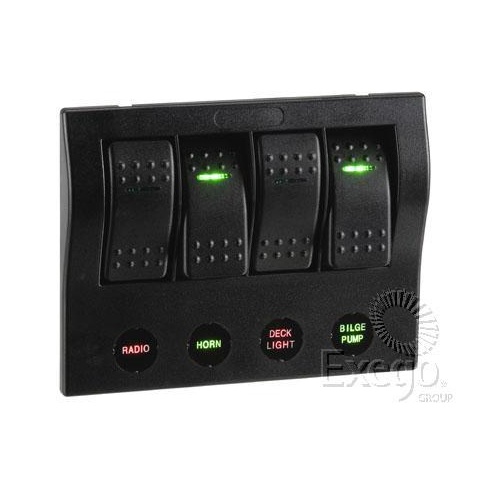 4-Way L.E.D Switch Panel with Circuit Breaker Protection (63191)