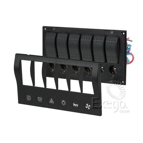 6-Way L.E.D Switch Panel with Circuit Breaker Protection (63194)
