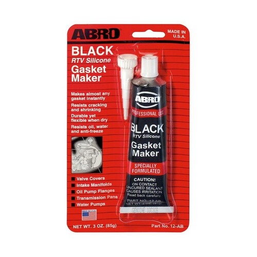 Abro RTV Silicone Gasket Maker Black 85g Tube 12-AB