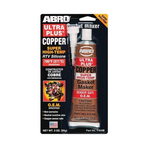 Abro Ultra Plus Super High-Temp Gasket Maker Copper 85g Tube 418-AB