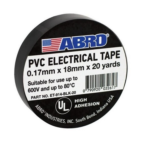 Abro PVC Electrical Tape Black ET-914-BLK