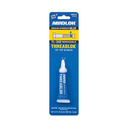 Abro Threadlok Medium Strength Removable Threadlocker Blue 6mL TL-342