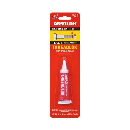 Abro Threadlok High Strength Permanent Threadlocker Red 6mL TL-371
