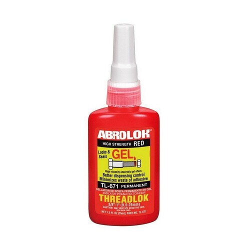 Abro Threadlok High Strength Permanent Threadlocker Red 50mL Bottle TL-571