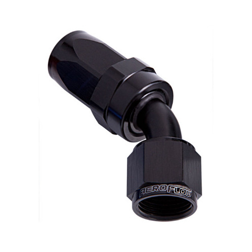 Aeroflow 100 Series Taper Hose End -04AN Female to -04AN Hose 45-Degree Black AF102-04BLK
