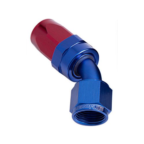 Aeroflow 100 Series Taper Hose End -16AN Female to -16AN Hose 45-Degree Blue AF102-16