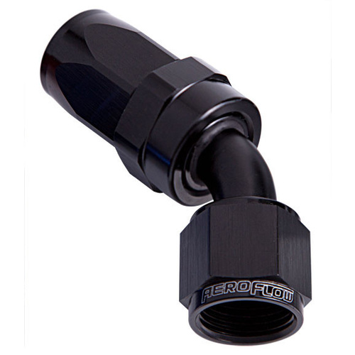 Aeroflow -20AN TAPER SERIES 45 DEGREE HOSE END BLACK