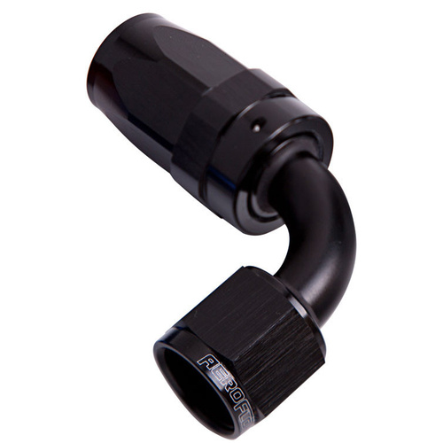 Aeroflow 100 Series Taper Hose End -06AN Female to -06AN Hose 90-Degree Black AF103-06BLK
