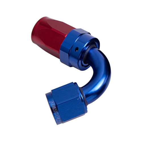 Aeroflow 100 Series Taper Hose End -20AN Female to -20AN Hose 120-Degree Blue/Red AF104-20