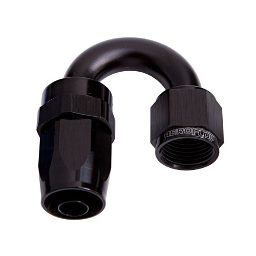 Aeroflow -12AN TAPER SERIES 180 DEGREE HOSE END BLACK