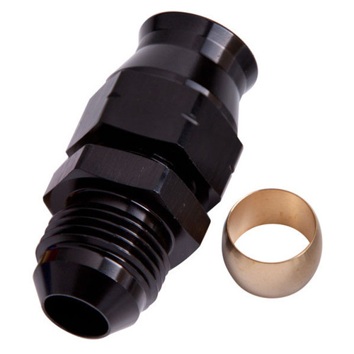Aeroflow 1/4'' HARD LINE TO -4AN MALE ADAPTER BLACK w/ OLIVE