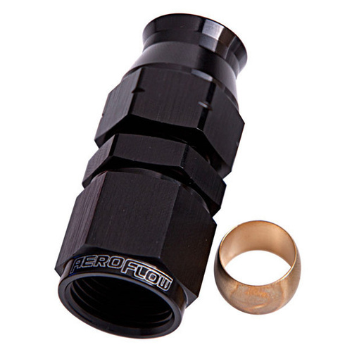 Aeroflow 1/4'' HARD LINE TO -4AN FEMALEADAPTER BLACK w/ OLIVE