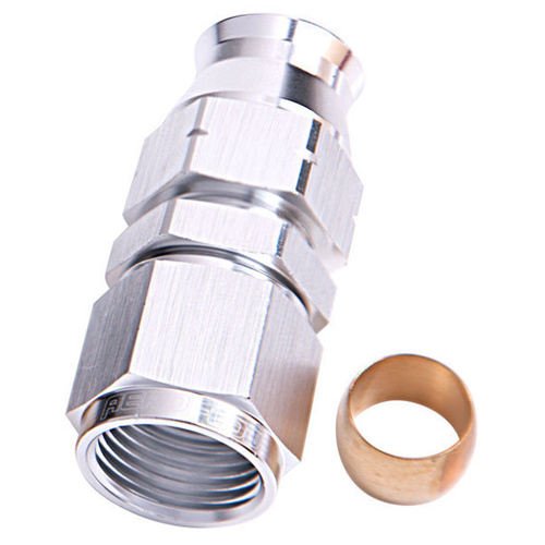 Aeroflow 1/4'' HARD LINE TO -4AN FEMALEADAPTER SILVER w/ OLIVE