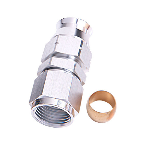 Aeroflow 1/2'' HARD LINE TO -8AN FEMALEADAPTER SILVER w/ OLIVE