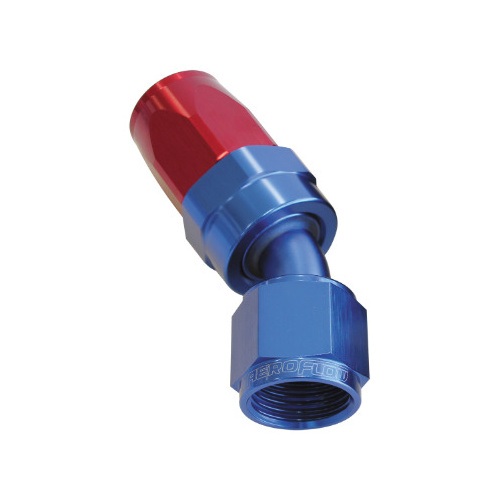 Aeroflow 100 Series Taper Hose End -08AN Female to -08AN Hose 30-Degree Blue/Red AF117-08